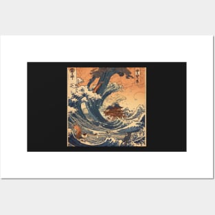 "Hokusai-inspired Woodblock Print: The Flood Posters and Art